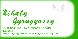 mihaly gyongyossy business card